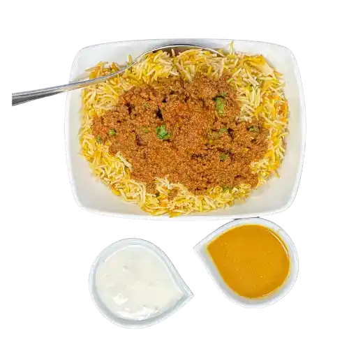Goat Kheema Biryani at Athidi Indian